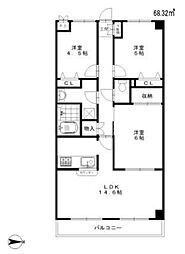JUN青葉町コート 3LDKの間取図画像