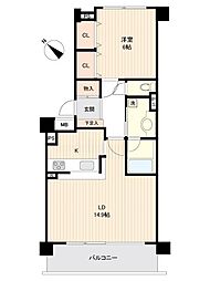 仙台市営南北線 黒松駅 徒歩12分の賃貸マンション 5階1LDKの間取り