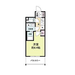 Osaka Metro谷町線 谷町六丁目駅 徒歩1分の賃貸マンション 11階1Kの間取り