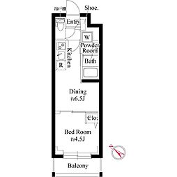 (仮称)プラチナスクエア赤羽 2階1DKの間取り