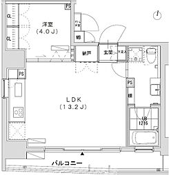 グランディオール広尾テラス 1LDKの間取図画像