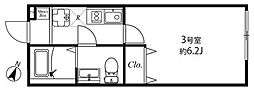 綾瀬市寺尾北3丁目アパート 1Kの間取図画像