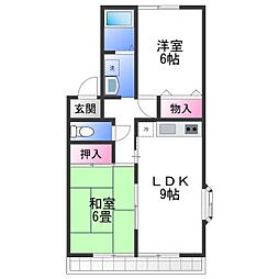 南海線 紀ノ川駅 徒歩3分の賃貸アパート 1階2LDKの間取り