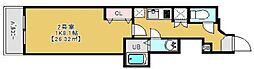 Leonis 2階1Kの間取り