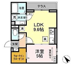 ドムスクレスト清新二丁目 1LDKの間取図画像
