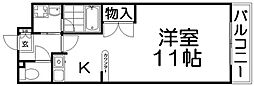 カーサレッジア1 ワンルームの間取図画像