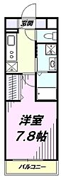 所沢市東所沢和田1丁目アパート 1Kの間取図画像