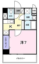 京急本線 梅屋敷駅 徒歩10分の賃貸マンション 1階1Kの間取り