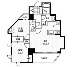 ドゥーエ東池袋 7階2LDKの間取り