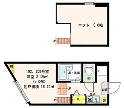stage上鶴間本町 2階1Kの間取り