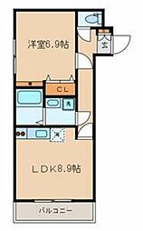 サンマインド 3階1LDKの間取り