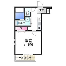 フジパレス堺北長尾ウエスト 1Kの間取図画像