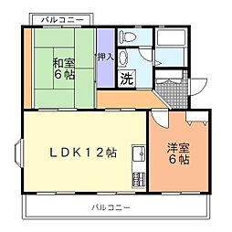 パインクレストふじみ野 3階2LDKの間取り