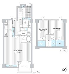 参宮橋マンション 1階2LDKの間取り