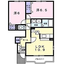 それいゆ東小二里 2LDKの間取図画像