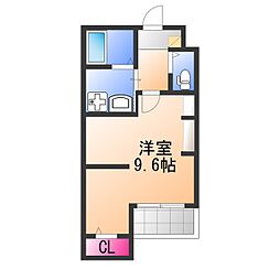 九間町シーエム・サンク ワンルームの間取図画像