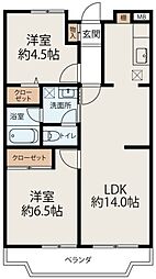 アーバンルミネ 2LDKの間取図画像