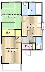 ハイツどんぐり 2Kの間取図画像