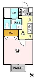 ルミエール 1Kの間取図画像