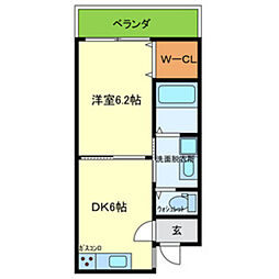 Osaka Metro千日前線 小路駅 徒歩5分の賃貸アパート 3階1DKの間取り