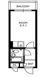 トラスティ鷺宮 4階1Kの間取り