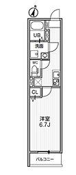 Ts Cuore柴又II 1Kの間取図画像