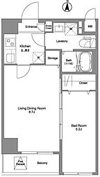 コンフォリア北池袋 1LDKの間取図画像