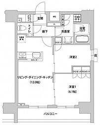 メトロステージウエノ 2LDKの間取図画像