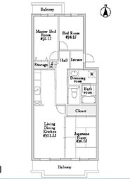 コーポレート与野本町2-21号棟 3LDKの間取図画像