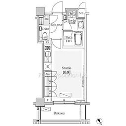 パークアクシスプレミア表参道 ワンルームの間取図画像