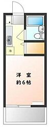 ルミニコスモス 2階ワンルームの間取り
