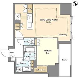 オアーゼ日暮里レジデンス 3階1LDKの間取り