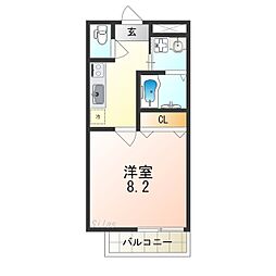 フジパレス中加賀屋III番館 1階1Kの間取り