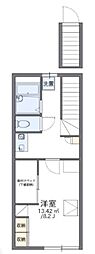 レオパレスシャルマン浅野2 1Kの間取図画像