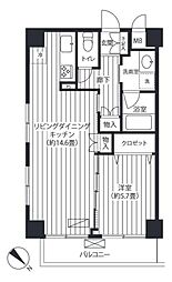 ハイキャスト大山 1LDKの間取図画像