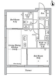 アノイエ 東棟 2LDKの間取図画像