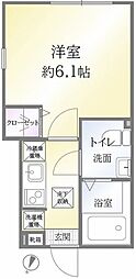 アザーレ・ターコイズ府中本町B 1階1Kの間取り
