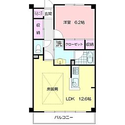 東急田園都市線 田奈駅 徒歩6分の賃貸マンション 地下1階1LDKの間取り