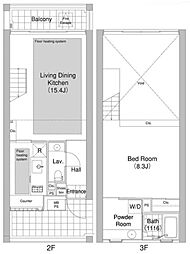 エルスタンザ代官山The Terrace 2階1LDKの間取り