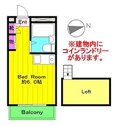 パーセク稲田堤 ワンルームの間取図画像