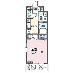 ラ・トゥール湘南II 1Kの間取図画像