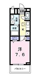 京王相模原線 京王堀之内駅 徒歩12分の賃貸アパート 1階1Kの間取り