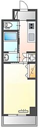 KCK馬車道 1Kの間取図画像
