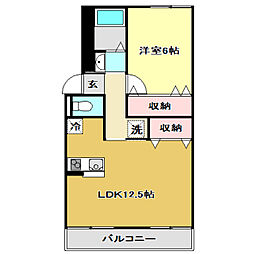 ハイツ沙由里 1LDKの間取図画像
