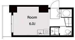 ライオンズマンション八丁堀 2階ワンルームの間取り