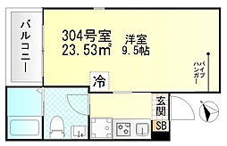 Valle Feliz雑色 1Kの間取図画像
