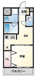 ラ・メゾン・ドゥ幸 2階1DKの間取り