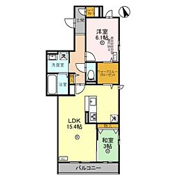 阪急今津線 阪神国道駅 徒歩13分の賃貸マンション 2階2LDKの間取り