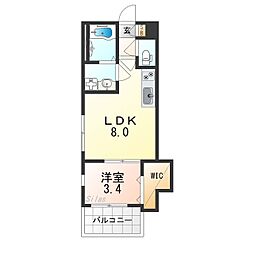 JR山陰本線 花園駅 徒歩10分の賃貸アパート 1階1LDKの間取り