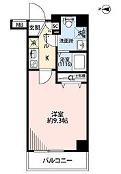 プレール・ドゥーク錦糸町4 1Kの間取図画像